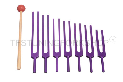 Purple Finish 7 Chakra Tuning Fork Set