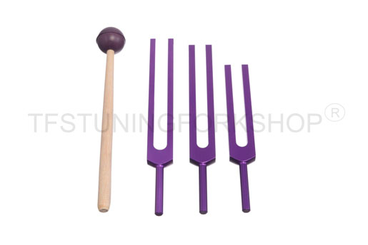Purple Finish 3 Missing Sacred Solfeggio Forks